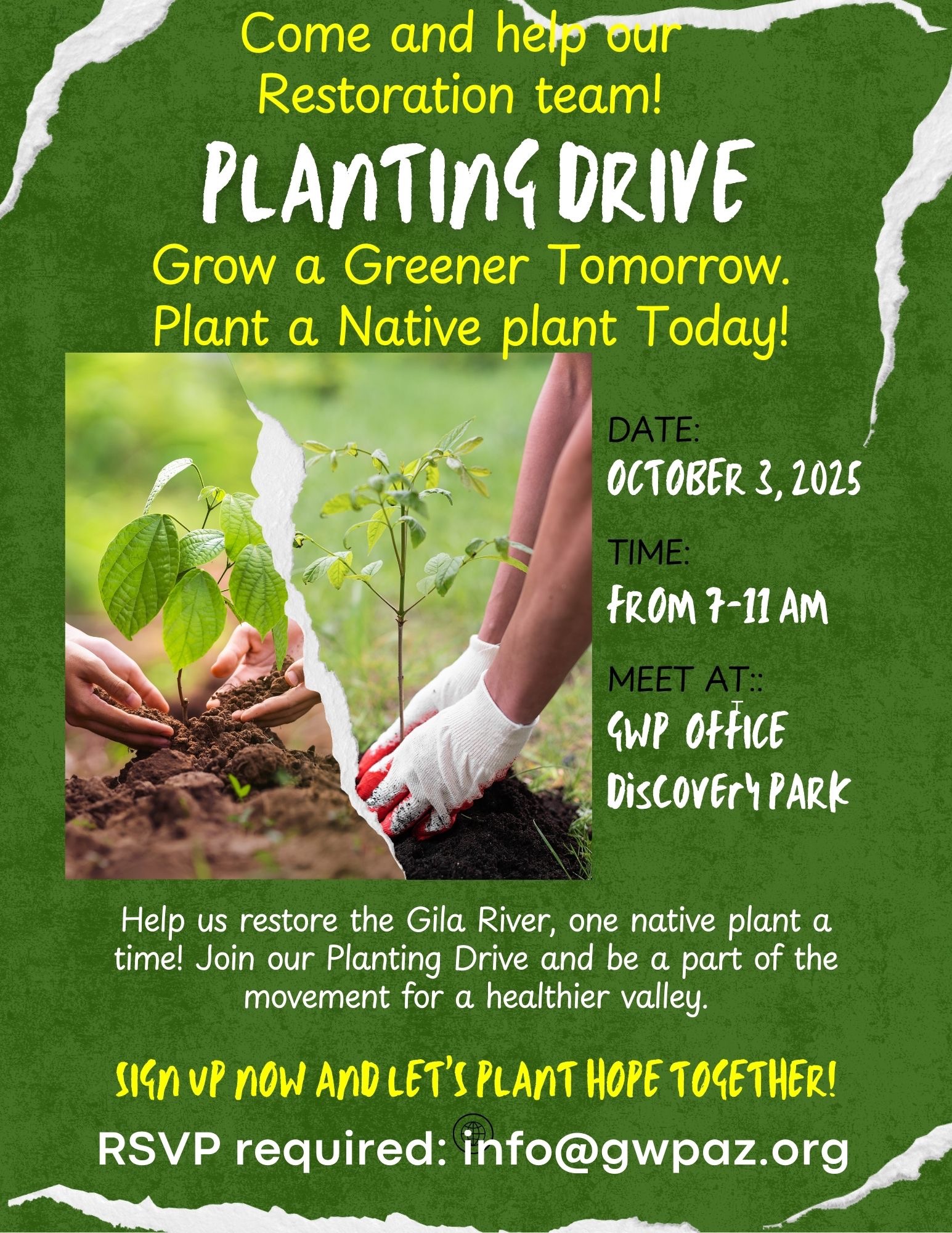 Planting Drive with Gila watershed Partnership