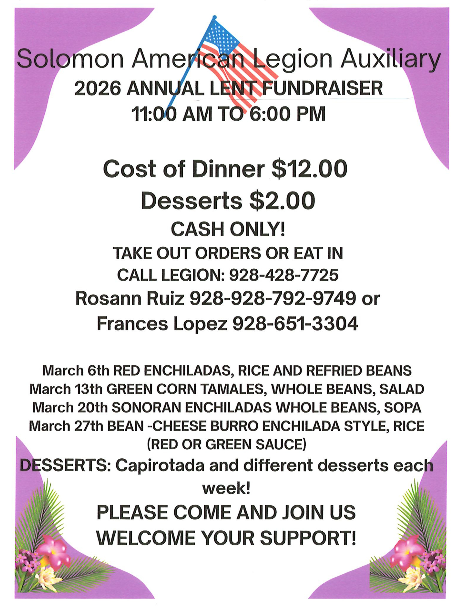Solomon American Legion Lent Fundraiser