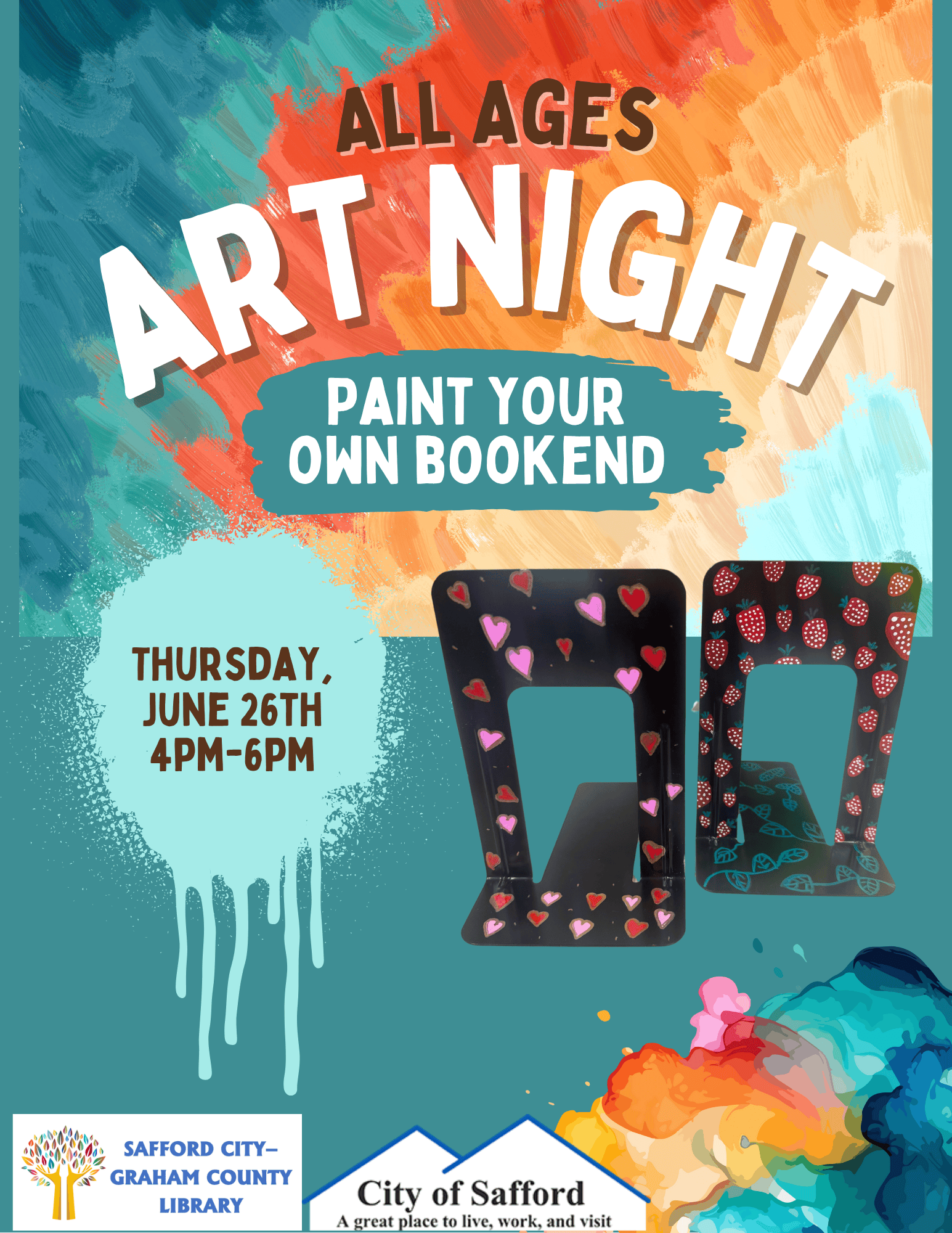 Paint Your Own Bookends- all ages