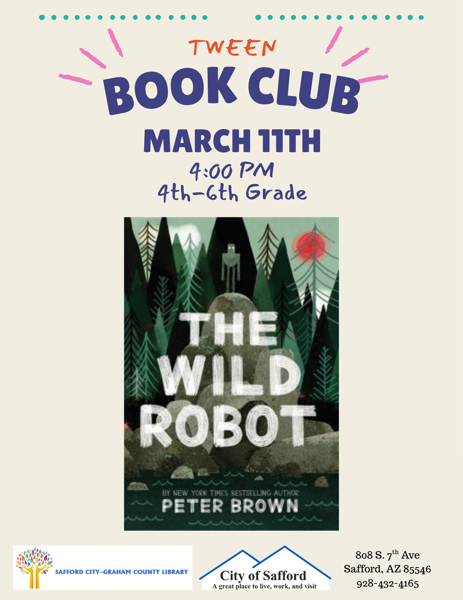 Tween Book Club: Discussing "The Wild Robot"
