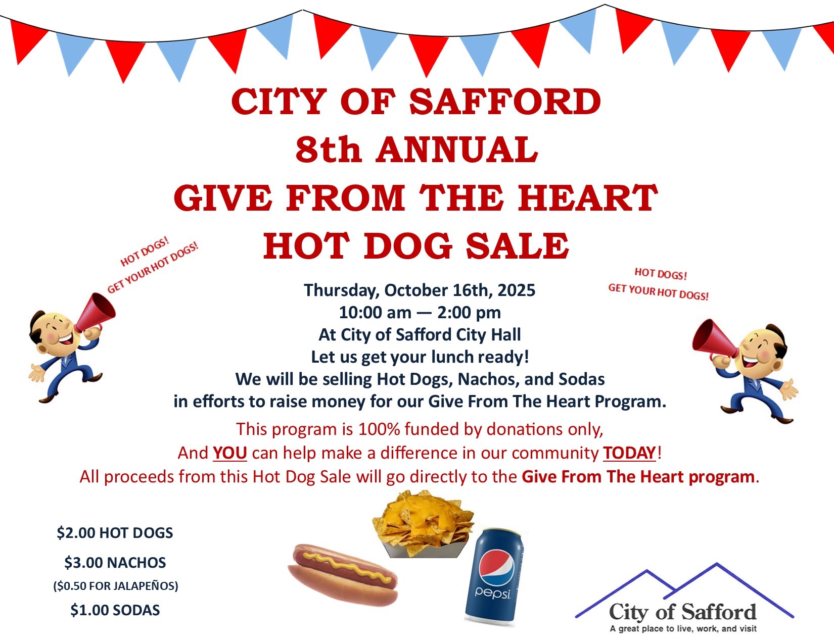 City of Safford 8th Annual Give from the Heart Hot Dog Sale