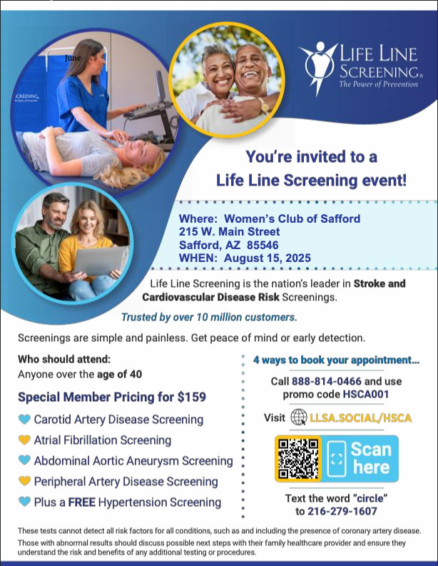 Women's Club of Safford Life Line Screening Event