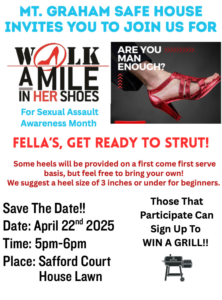 Mt. Graham Safe House- Walk a Mile in Her Shoes