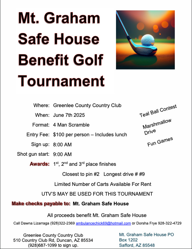 Mt. Graham Safe House Benefit Golf Tournament