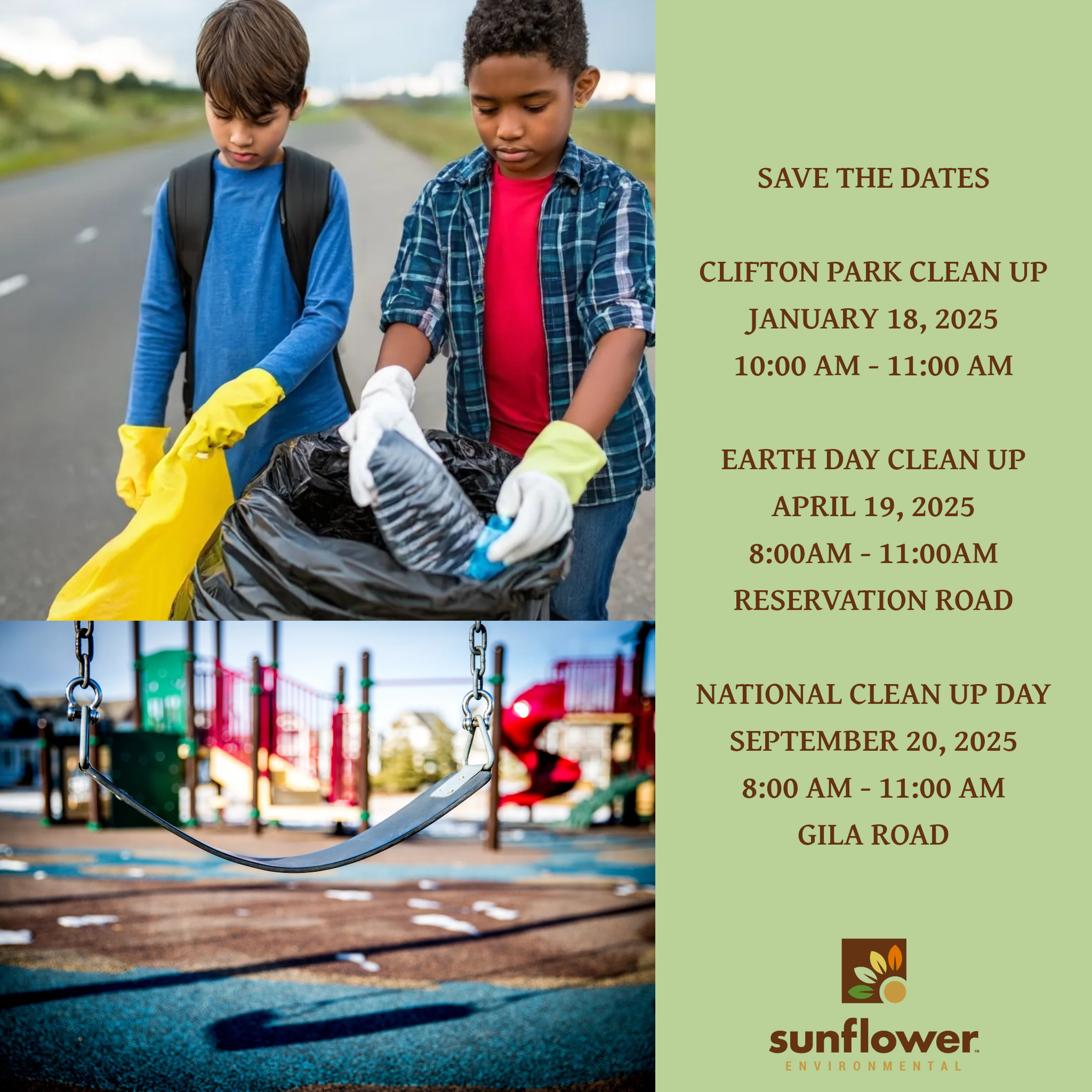 National clean up Day Event with Sunflower Environmental