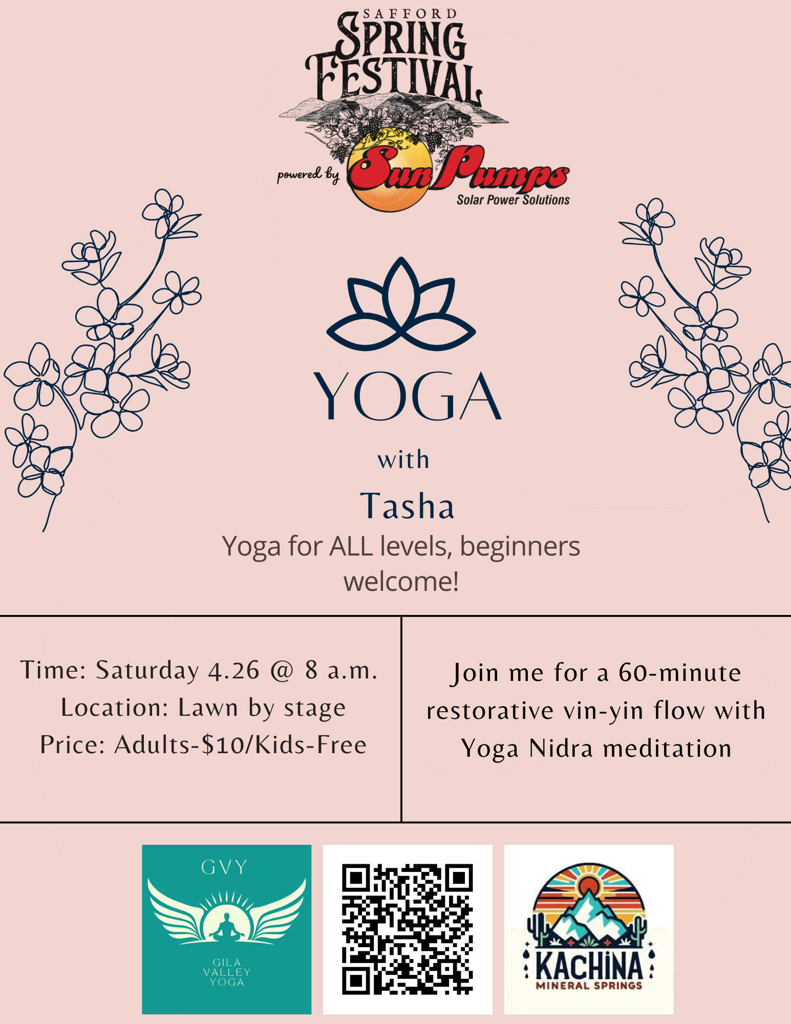 Yoga with Tasha at Safford Spring Festival Powered by Sun Pumps